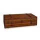 Coffre de voyage en cuir victorien antique du 19e siècle vers 1870