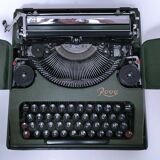 Rooy portable typewriter 1950s khaki metal