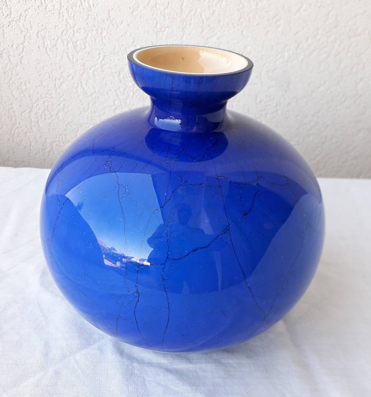 Blue glass vase