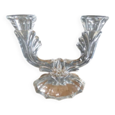 Chic two-armed candlestick chandelier in crystal glass / Excellent condition