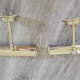 Old pair of gilded brass wall sconces / night lights from the 70s