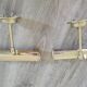 Old pair of gilded brass wall sconces / night lights from the 70s