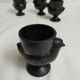 Set de 4 coquetiers poules noirs