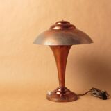Desk lamp mushroom copper metal art deco 1930 1940