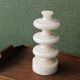70s designer lamp base, twisted white marble