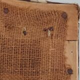 large antique headboard with 4 panels featuring Asian decor from the 1940s/50s