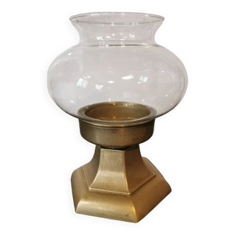 Gilde brass and glass candle holder