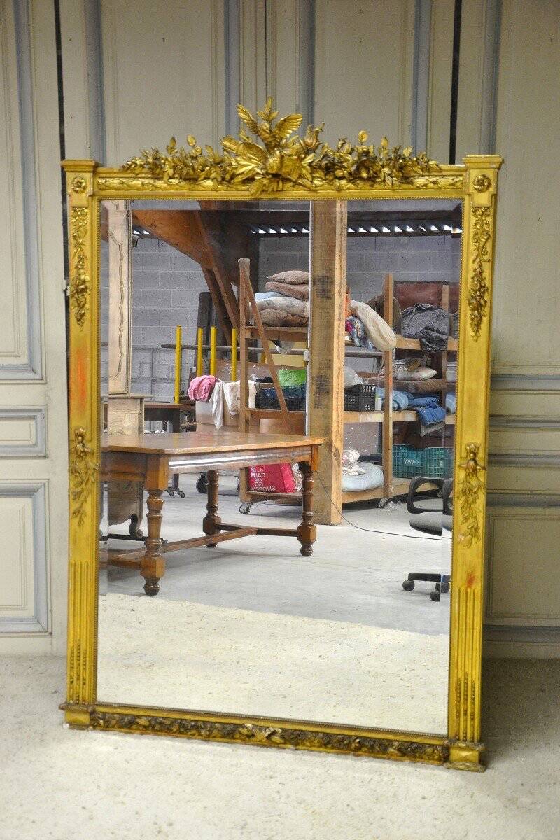 Large 19th Century Gilded Stucco Mirror