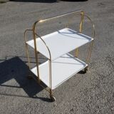 Formica white folding wheeled service 60s