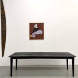 Large 1950s Farm Table in Burnt Wood (Shou Sugi Ban) – L245 cm