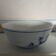 Large white salad bowl with blue flowers