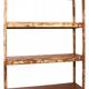 Old workshop shelf in Burmese teak with original teak - cream patina.