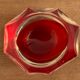 Murano red glass octagonal ashtray 1960