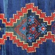Antique caucasian area rug- handwoven wool kazak rug