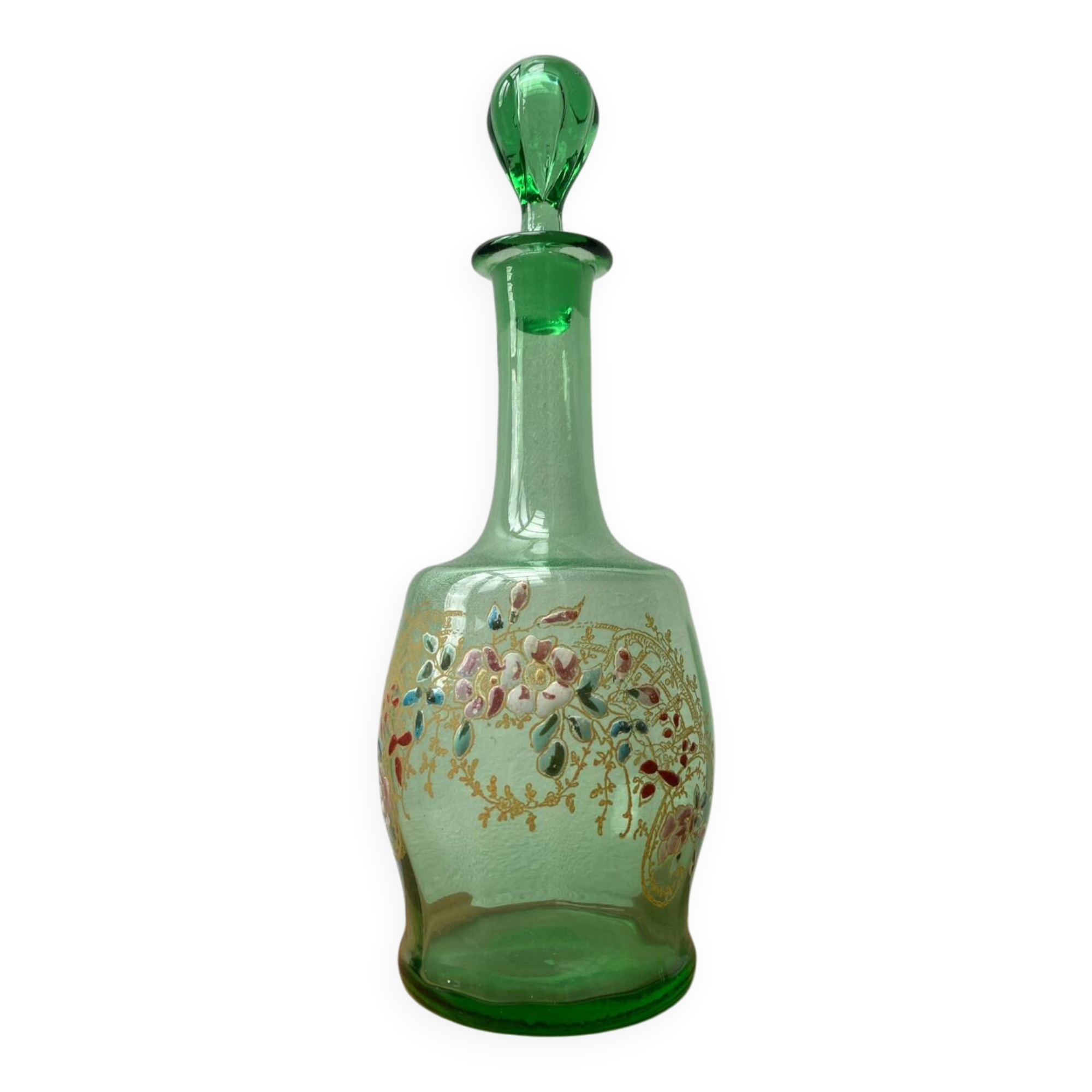 Legras 1900 enameled liqueur carafe
