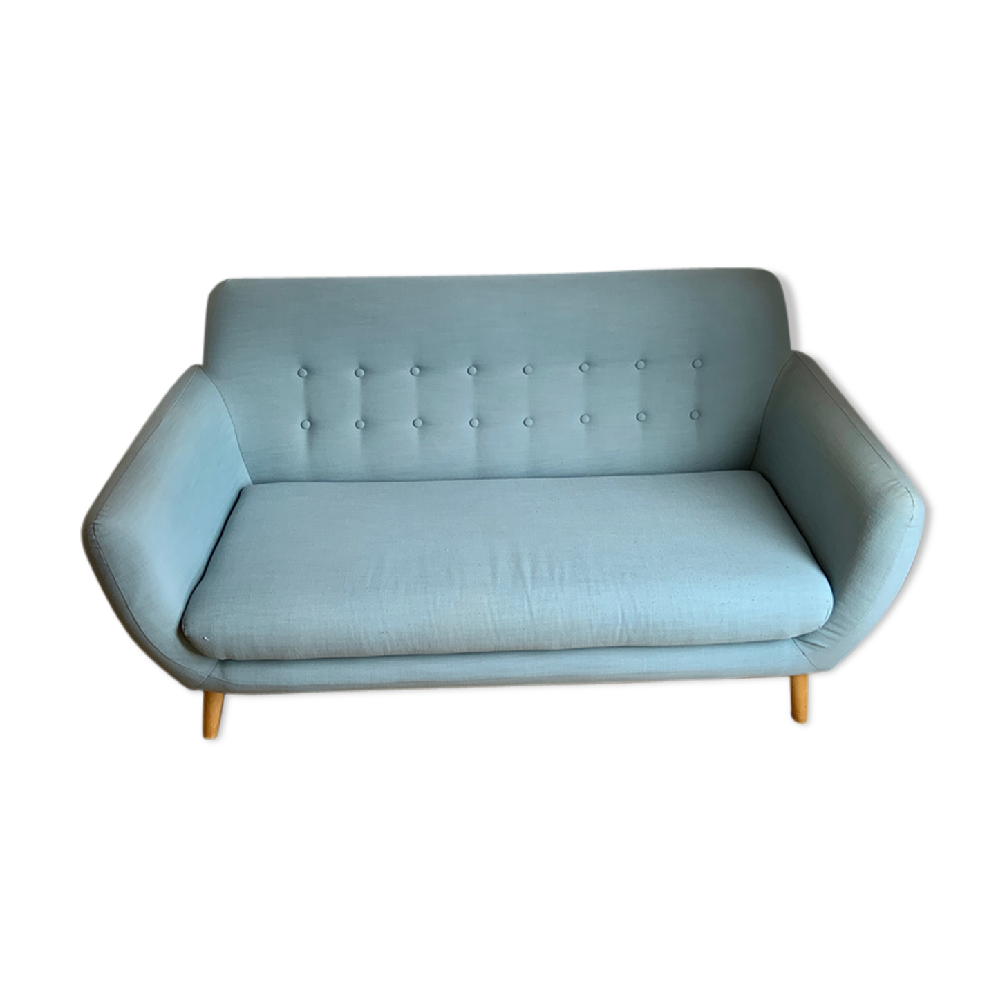 Canapé style scandinave 2/3 places bleu clair
