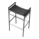 Contemporary bar stool "Repose" black seat, rubberwood structure.