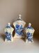 Delf 1895 M spice jars for sugar, pepper and salt in porcelain