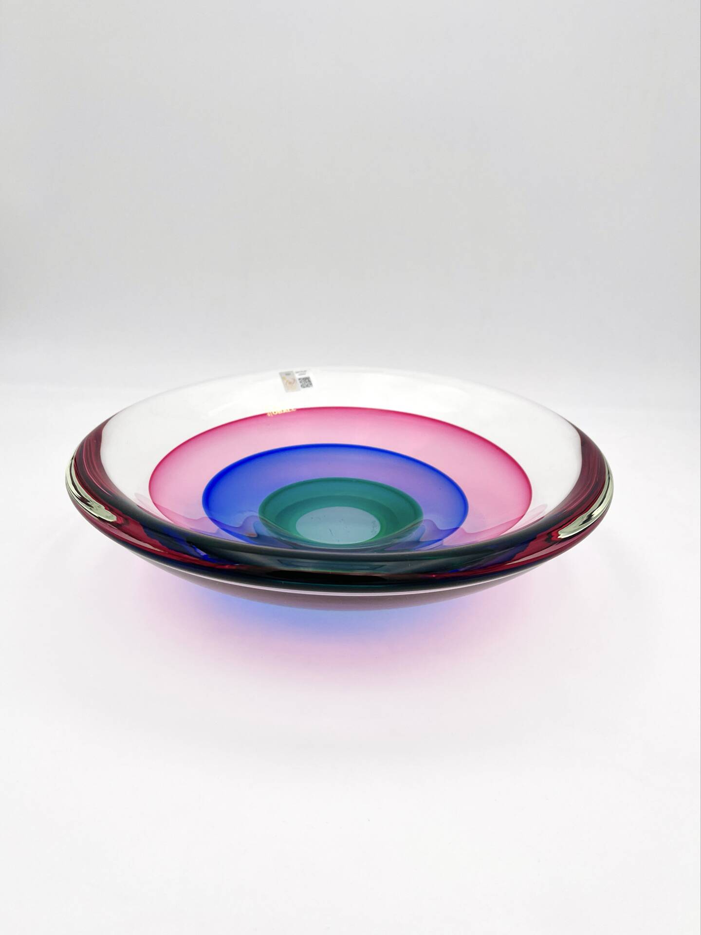Large Coupe Michele Onesto Oball Sommerso Polychrome 32cm 5.4kg Signed