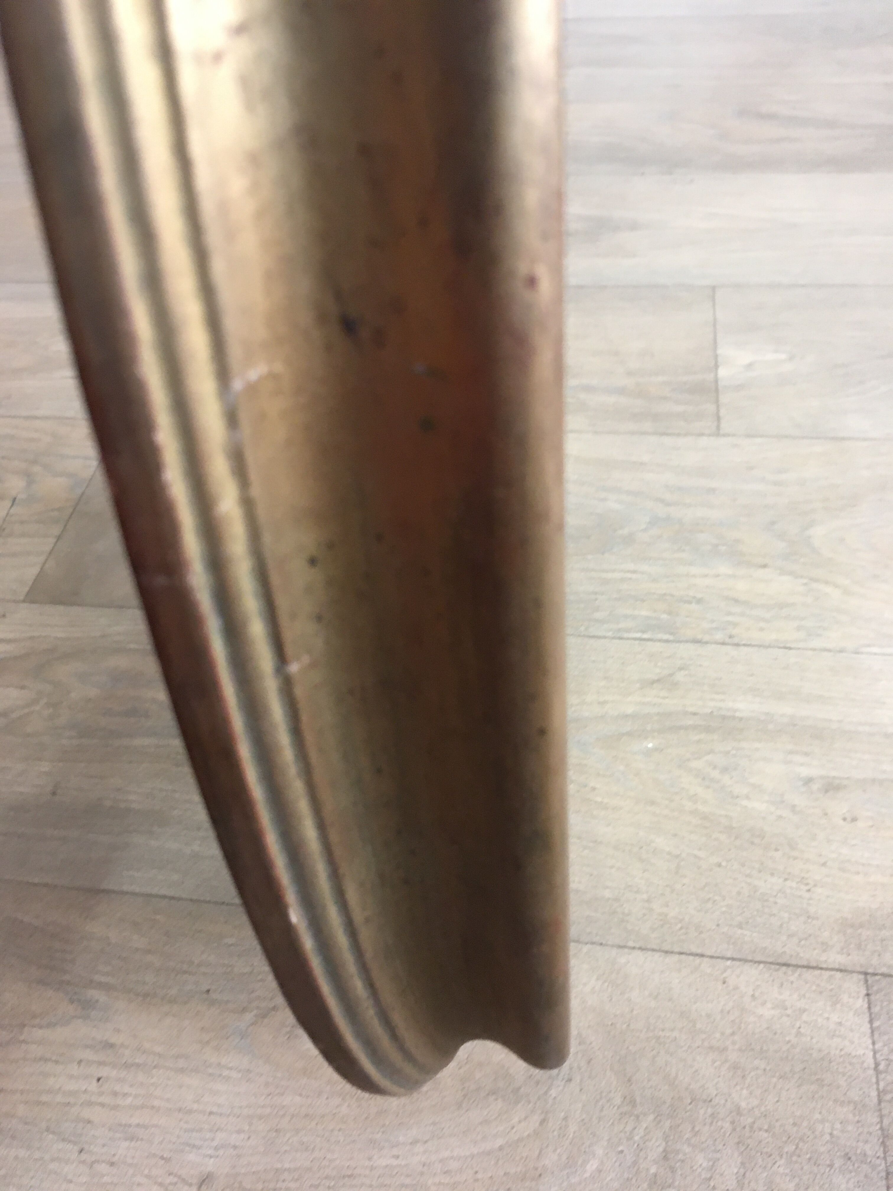 Old mirror gilded wooden frame.