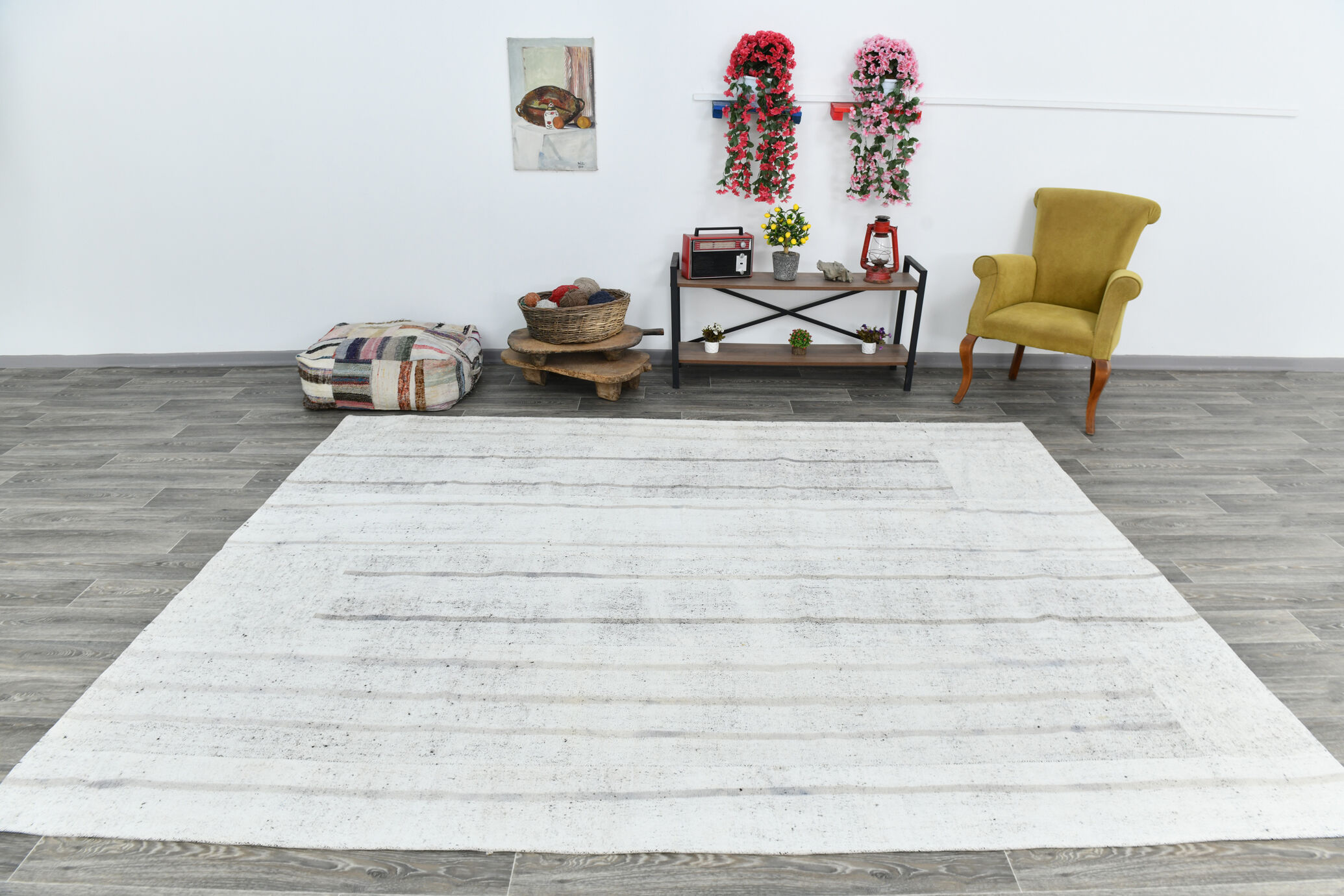 8x10 Modern Minimalist Kilim Rug, 245x308Cm