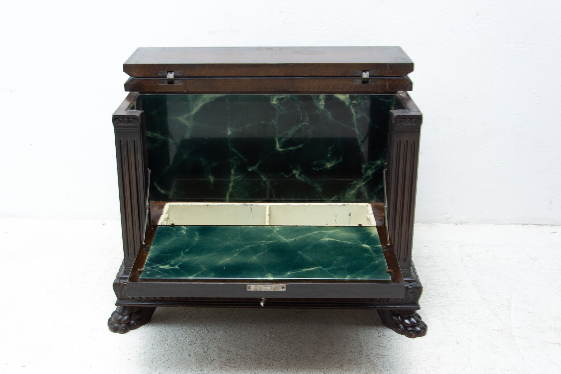 art deco walnut bar cabinet, 1930s