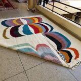 Beni Ourain Rug, Moroccan Abstract Wool Carpet 150/250cm
