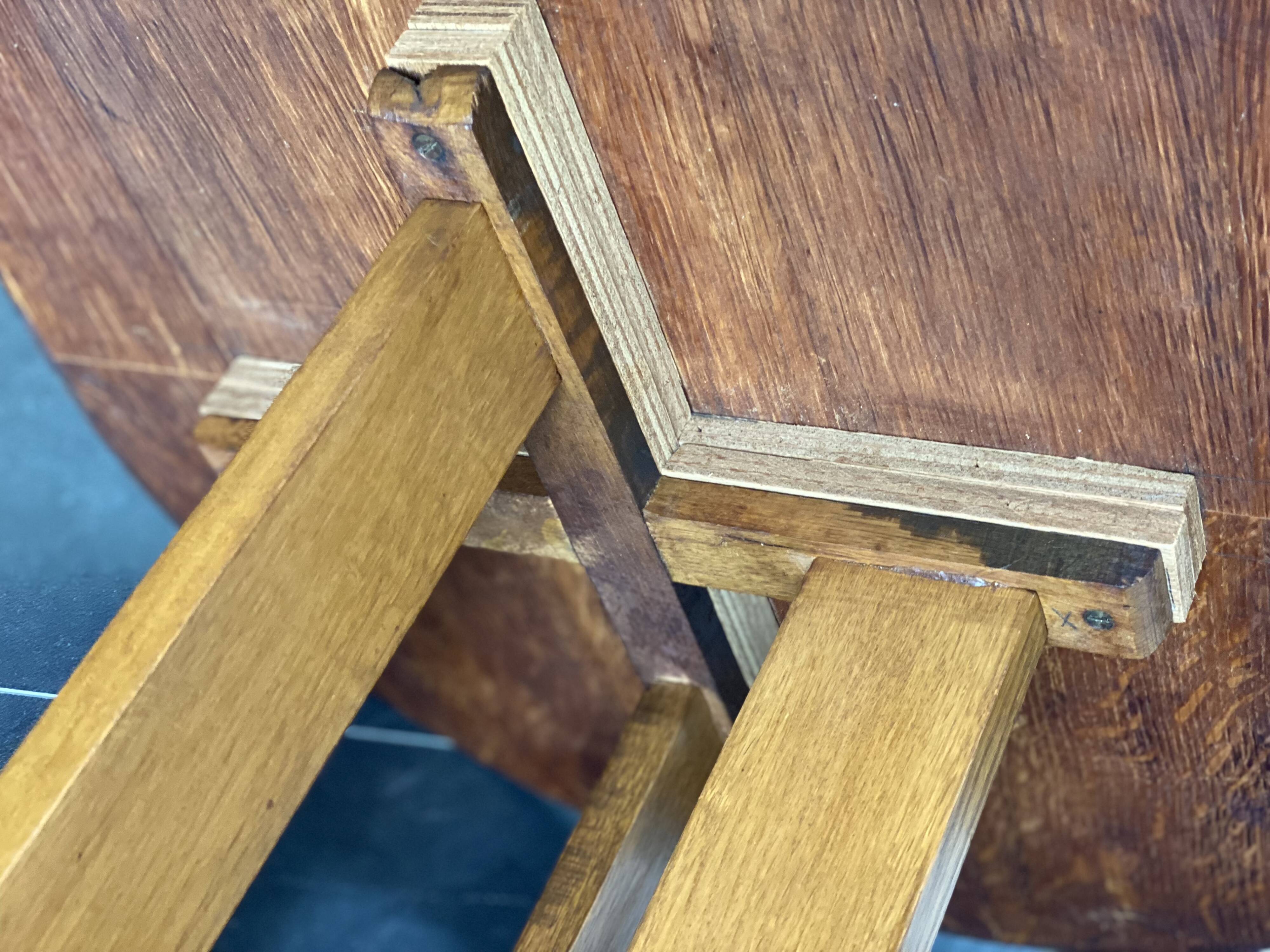 Vintage oak round side table