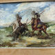 Tableau huile scène camarguaise 20ème