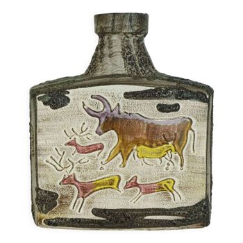 Vase Scheurich montignac céramique modèle n° 281-39 peintures rupestres de lave grasse