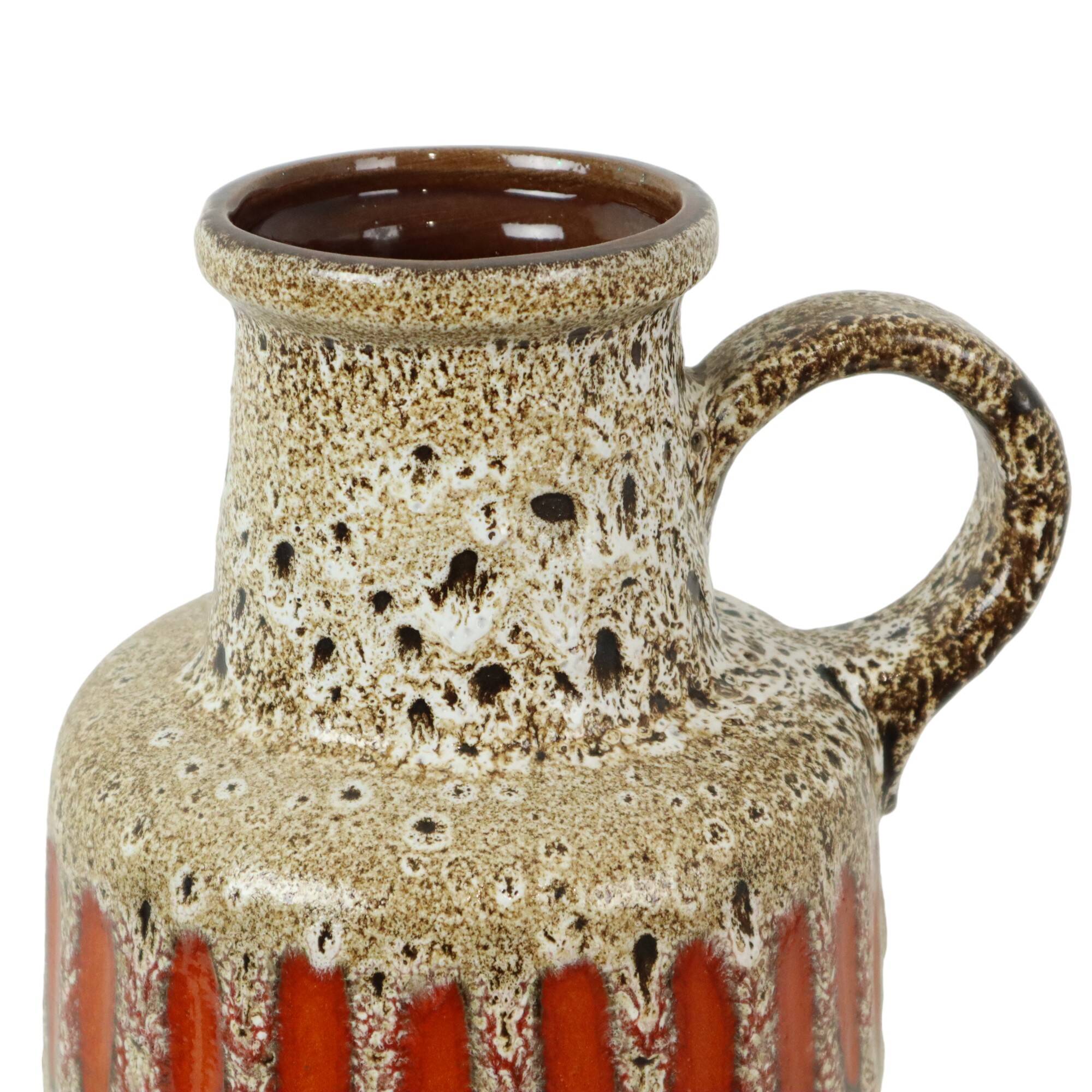 Fat Lava West Germany Earthenware Scheurich Lora Vase Orange 408-40