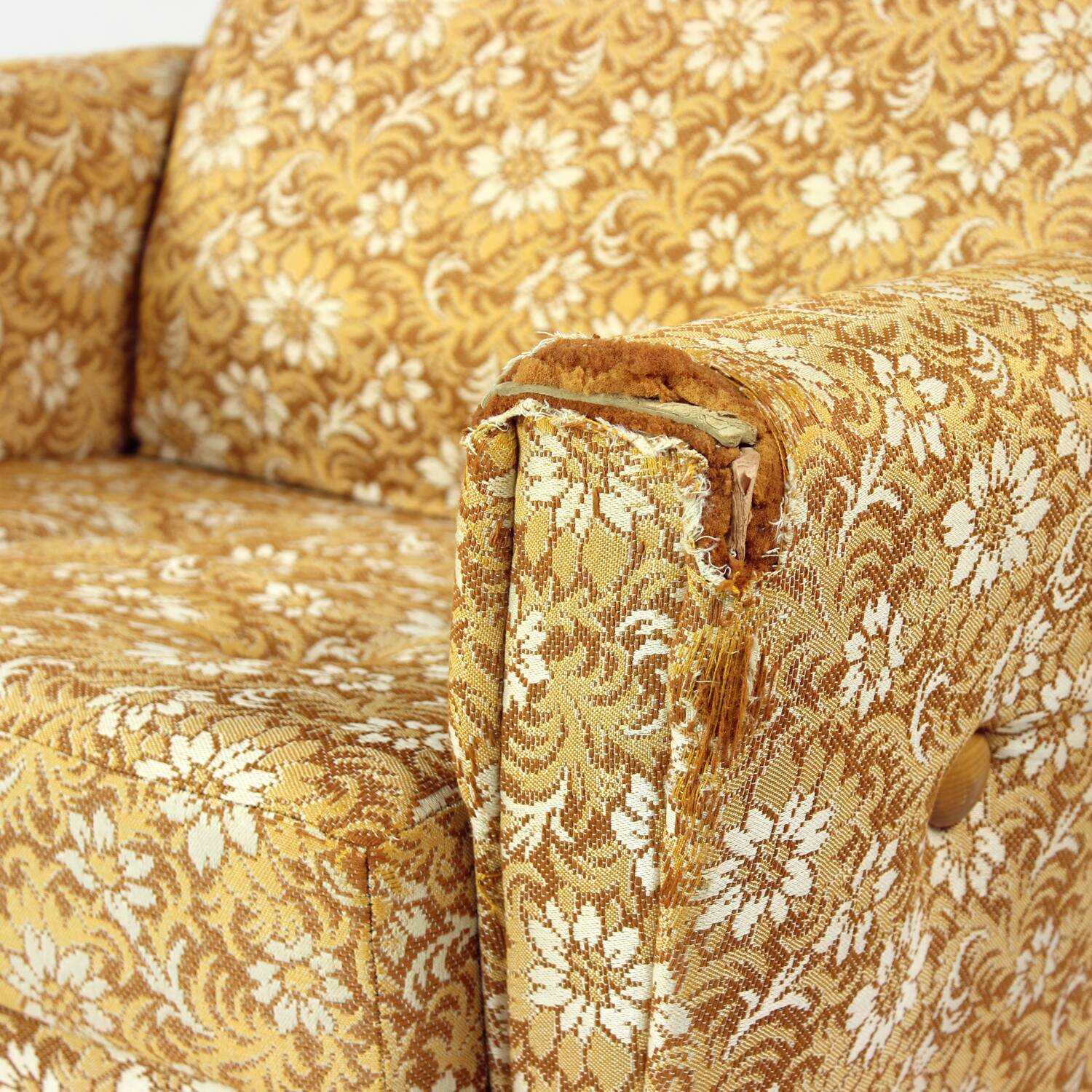 Midcentury Wingchair On Wheels By Ton, Czechoslovakia 1960s