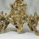 Pair of candle holders / golden brass / vintage / candelabra