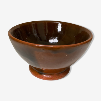 Brown glazed stoneware bowl