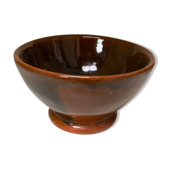 Brown glazed stoneware bowl