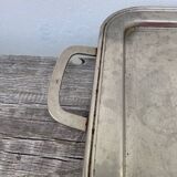 Rectangular silver metal tray