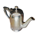Art deco teapot in silver metal and vermeil reflections