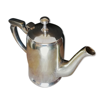Théière art déco en métal argenté et reflets vermeil