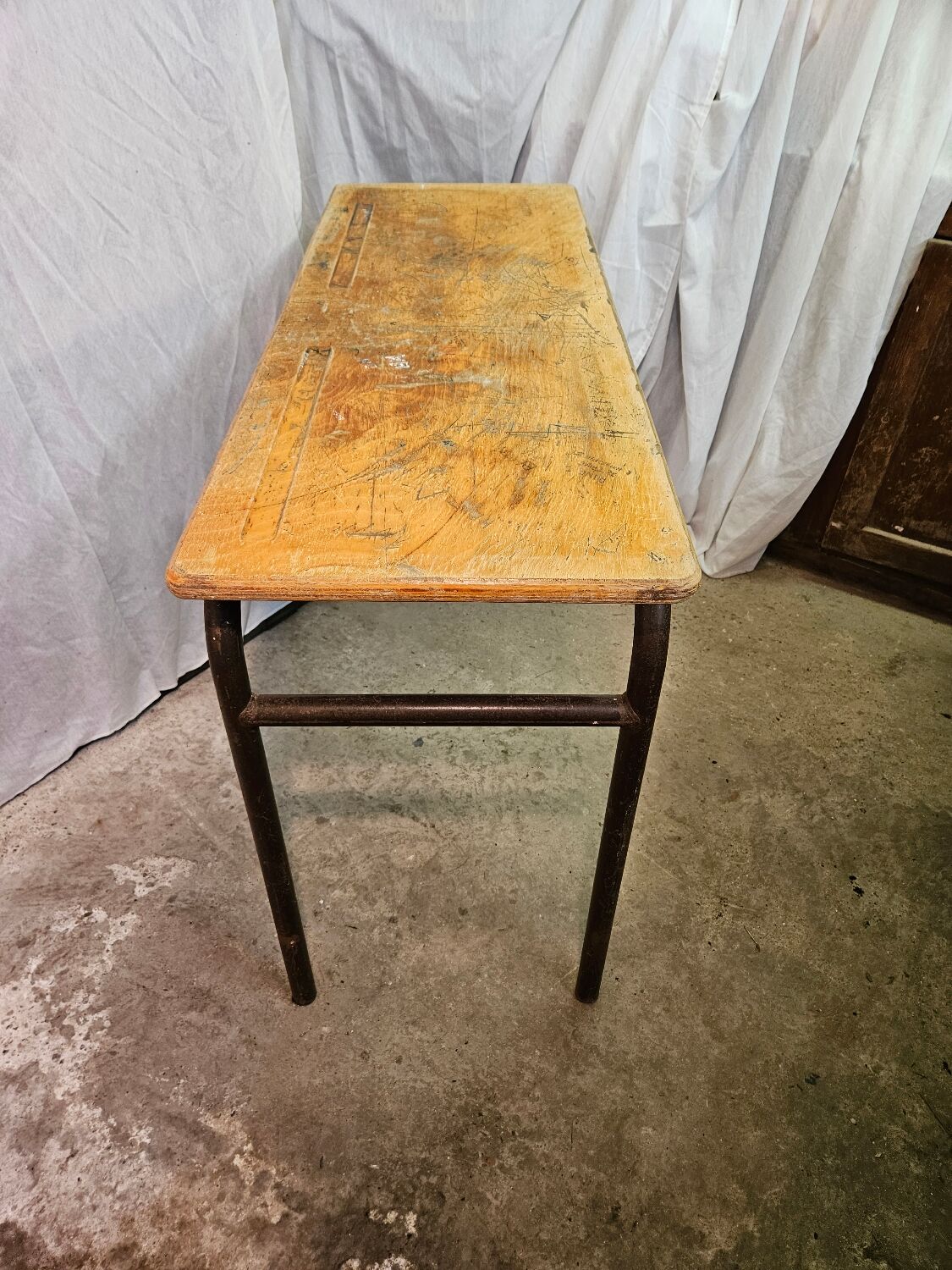Double school desk 1970