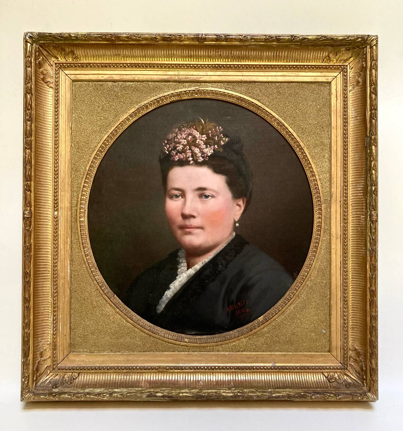 Portrait of a woman from the 19th century.