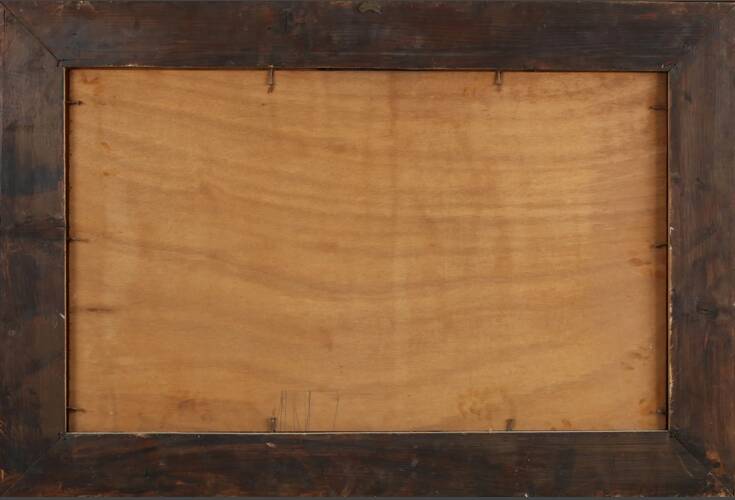 Mario Broggi.the sheep's pasture.important oil on framed wooden panel