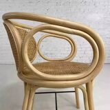 Fauteuil en rotin et cannage