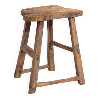 Antique stool in wabi-sabi style (c.1900) #9