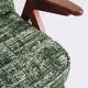 Fauteuil lounge scandinave vert, tissu d'ameublement bohème mélangé