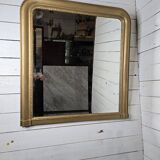 Old Louis Philippe style gilded mirror beveled mirror