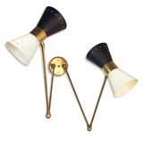 Double italian black and white wall sconce