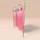 Italian coat rack in brass and red fabric, 1950s/60s.