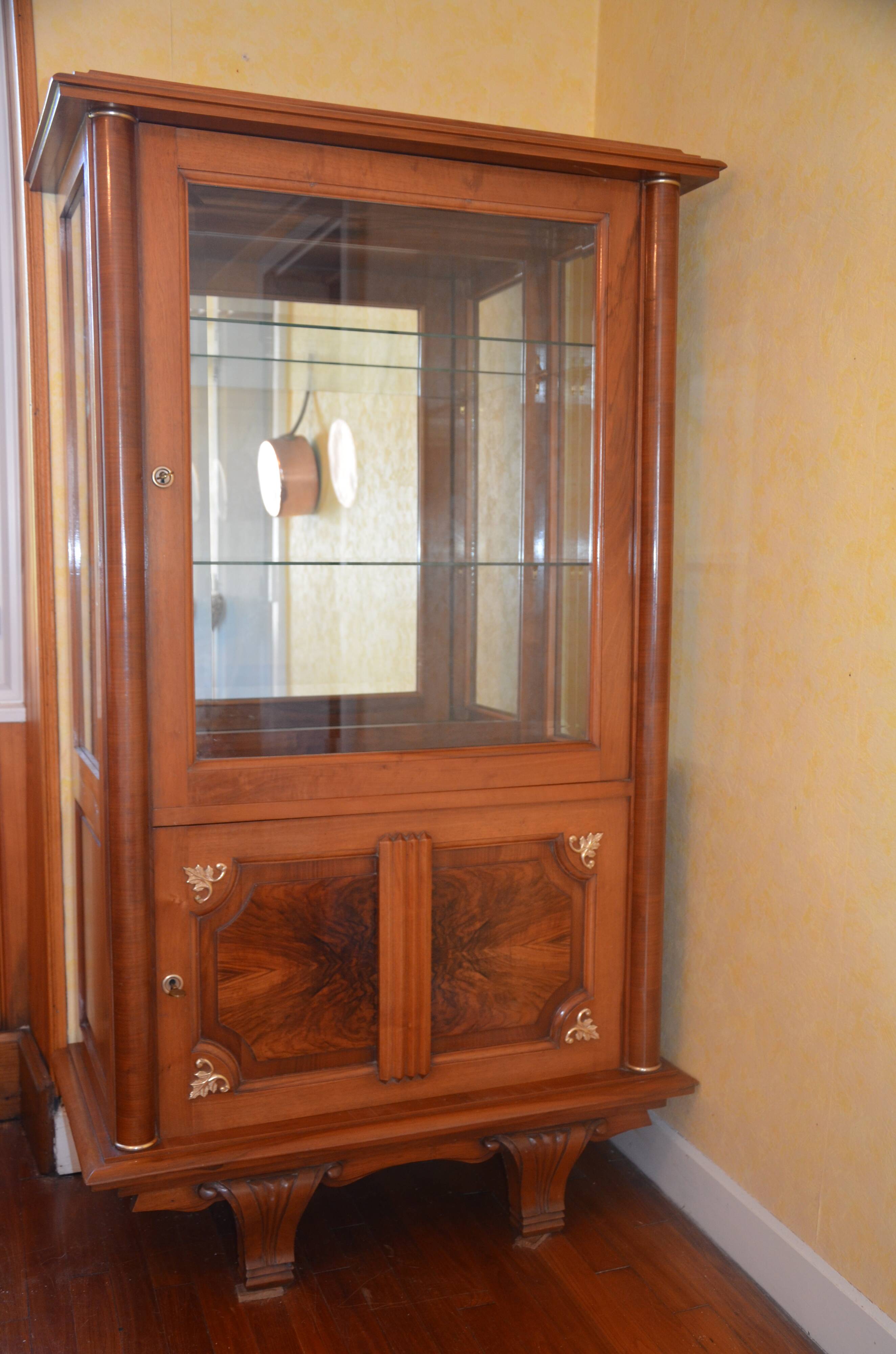 60s silver display cabinet