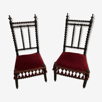 Pair of children's chairs Napoleon lll