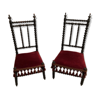 Pair of children's chairs Napoleon lll